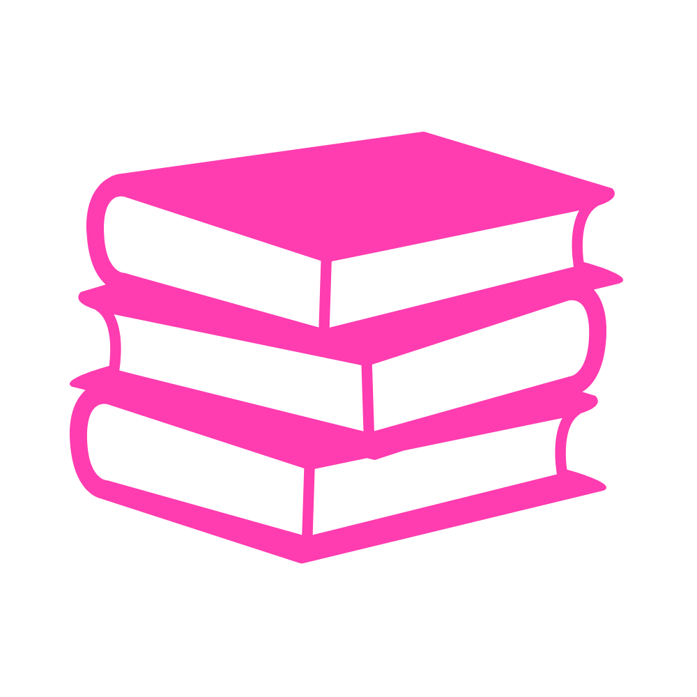pink stack of books icon